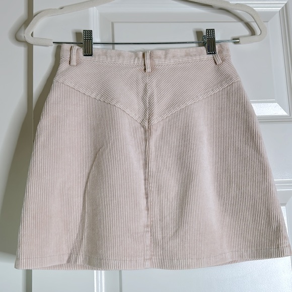 Corduroy mini skirt button front closure pockets belt loop high waist - Picture 5 of 5